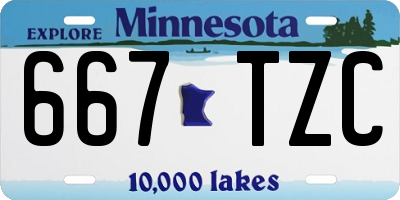 MN license plate 667TZC