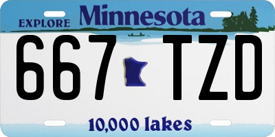 MN license plate 667TZD