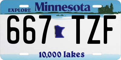 MN license plate 667TZF