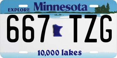 MN license plate 667TZG