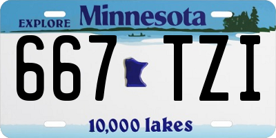 MN license plate 667TZI