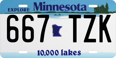 MN license plate 667TZK