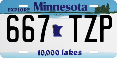 MN license plate 667TZP