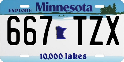 MN license plate 667TZX