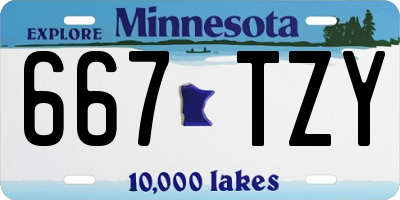 MN license plate 667TZY