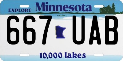 MN license plate 667UAB