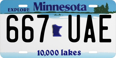 MN license plate 667UAE