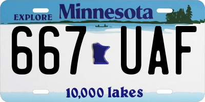 MN license plate 667UAF