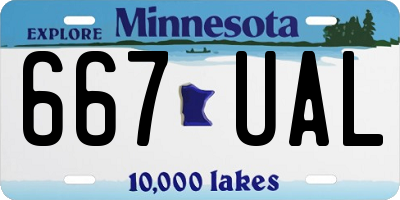 MN license plate 667UAL
