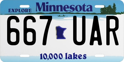 MN license plate 667UAR