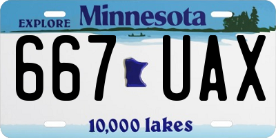 MN license plate 667UAX