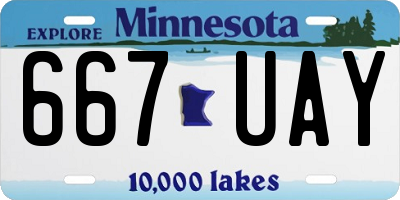 MN license plate 667UAY