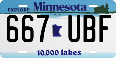 MN license plate 667UBF