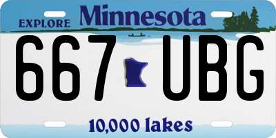 MN license plate 667UBG