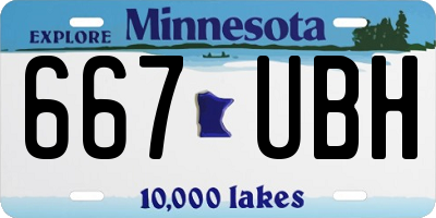 MN license plate 667UBH