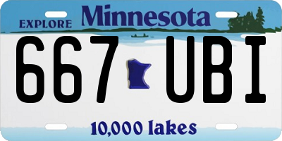 MN license plate 667UBI