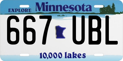 MN license plate 667UBL