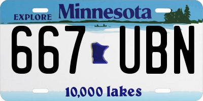 MN license plate 667UBN