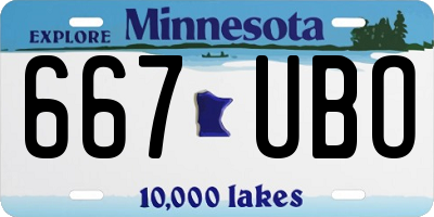 MN license plate 667UBO