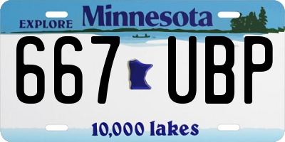 MN license plate 667UBP