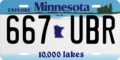 MN license plate 667UBR