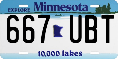 MN license plate 667UBT
