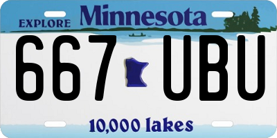 MN license plate 667UBU