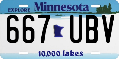 MN license plate 667UBV
