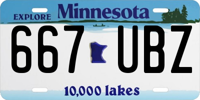 MN license plate 667UBZ