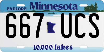 MN license plate 667UCS
