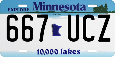MN license plate 667UCZ