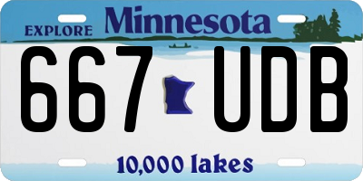 MN license plate 667UDB