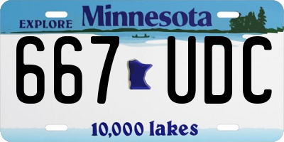 MN license plate 667UDC
