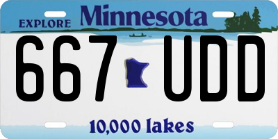 MN license plate 667UDD