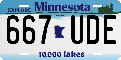 MN license plate 667UDE