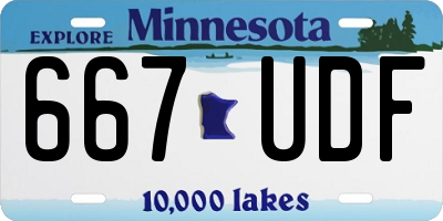 MN license plate 667UDF