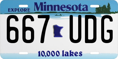 MN license plate 667UDG