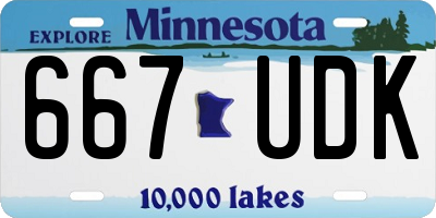MN license plate 667UDK
