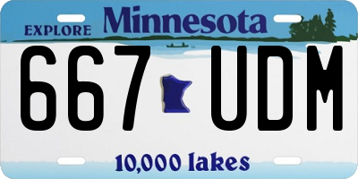 MN license plate 667UDM