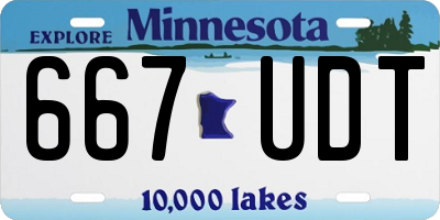 MN license plate 667UDT