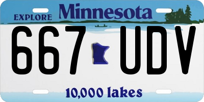 MN license plate 667UDV