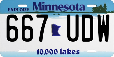 MN license plate 667UDW