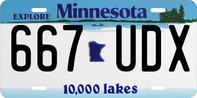 MN license plate 667UDX