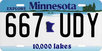 MN license plate 667UDY