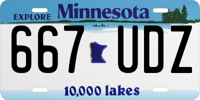 MN license plate 667UDZ