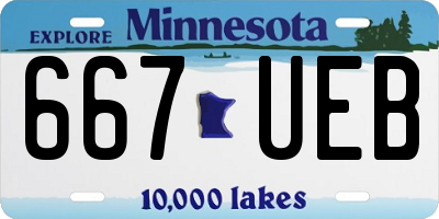 MN license plate 667UEB