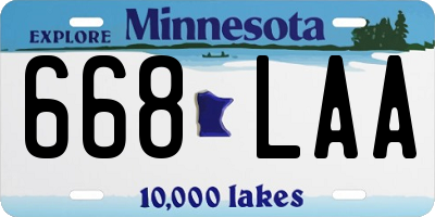 MN license plate 668LAA