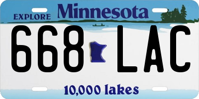 MN license plate 668LAC