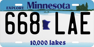 MN license plate 668LAE