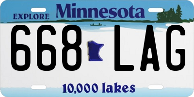 MN license plate 668LAG